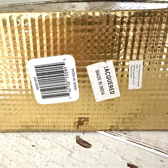 Hammered Brass Long Planter Vintage Style 13”x5” Made in India Bohemian Boho - Picture 6 of 9